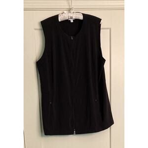 J Jill Fit Sz XL Black Full Zip Athleisure Vest